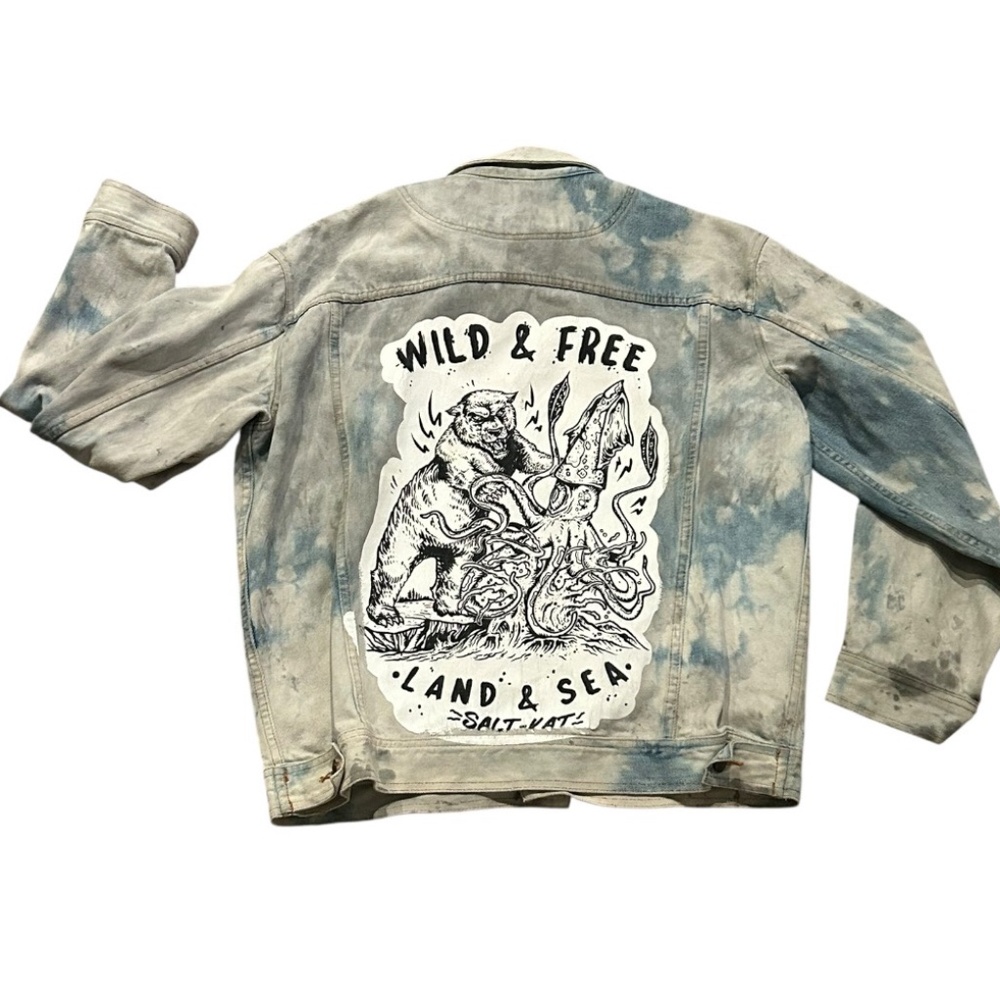 Roundy Ridge Salt Kat  Jean Jacket Women's Sz L Vintage inspired Oversized Denim